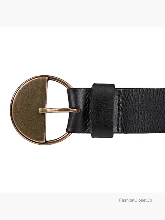 Women\'s Genuine Leather Half Circle Statement Buckle Harness Belt 1.4 Inch Wide main image 4